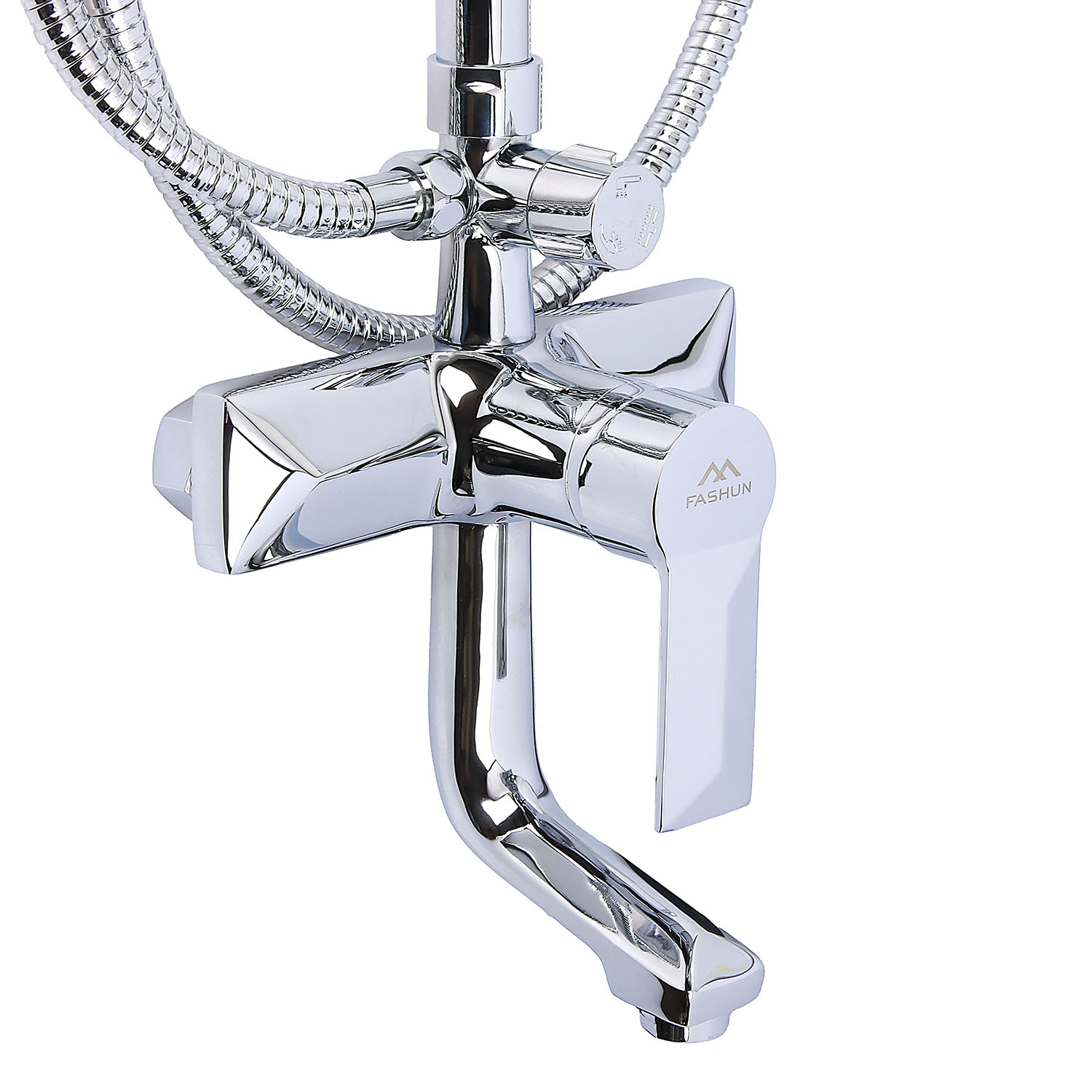 Смеситель д/ванны со стойкой для душа + ручной и тропический душ FASHUN A2418 *1