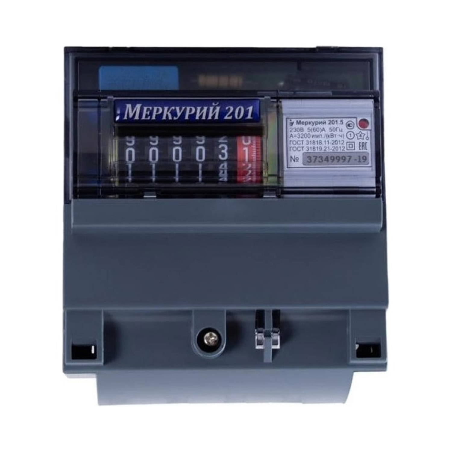 Счетчик "Меркурий" 201.5 1ф 5-60 А класс точн. 1.0 1 тариф. Инкотекс *1/24
