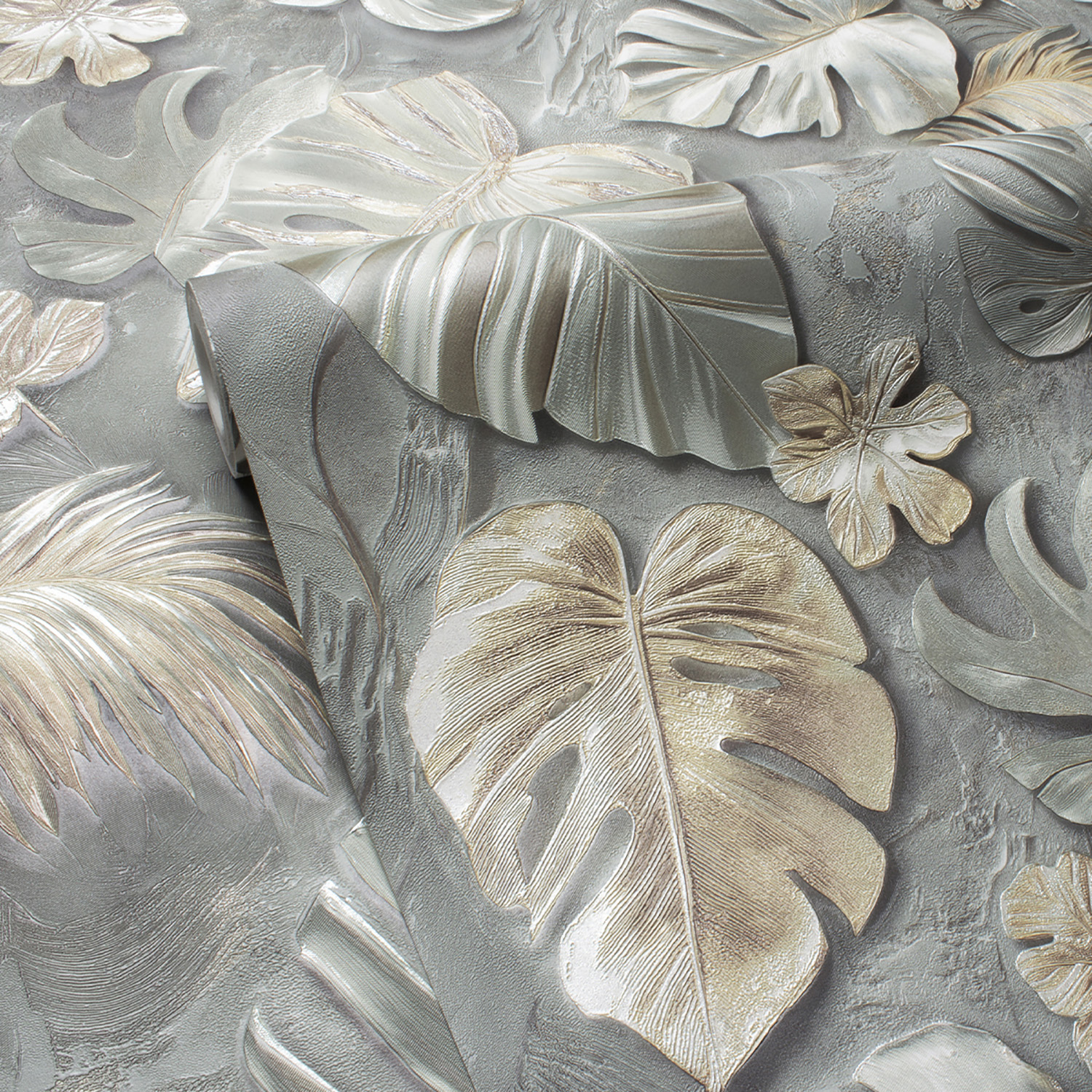 Обои  флиз Victoria Stenova Madeira  (сер./зел.) 585553 1.06*10м *6