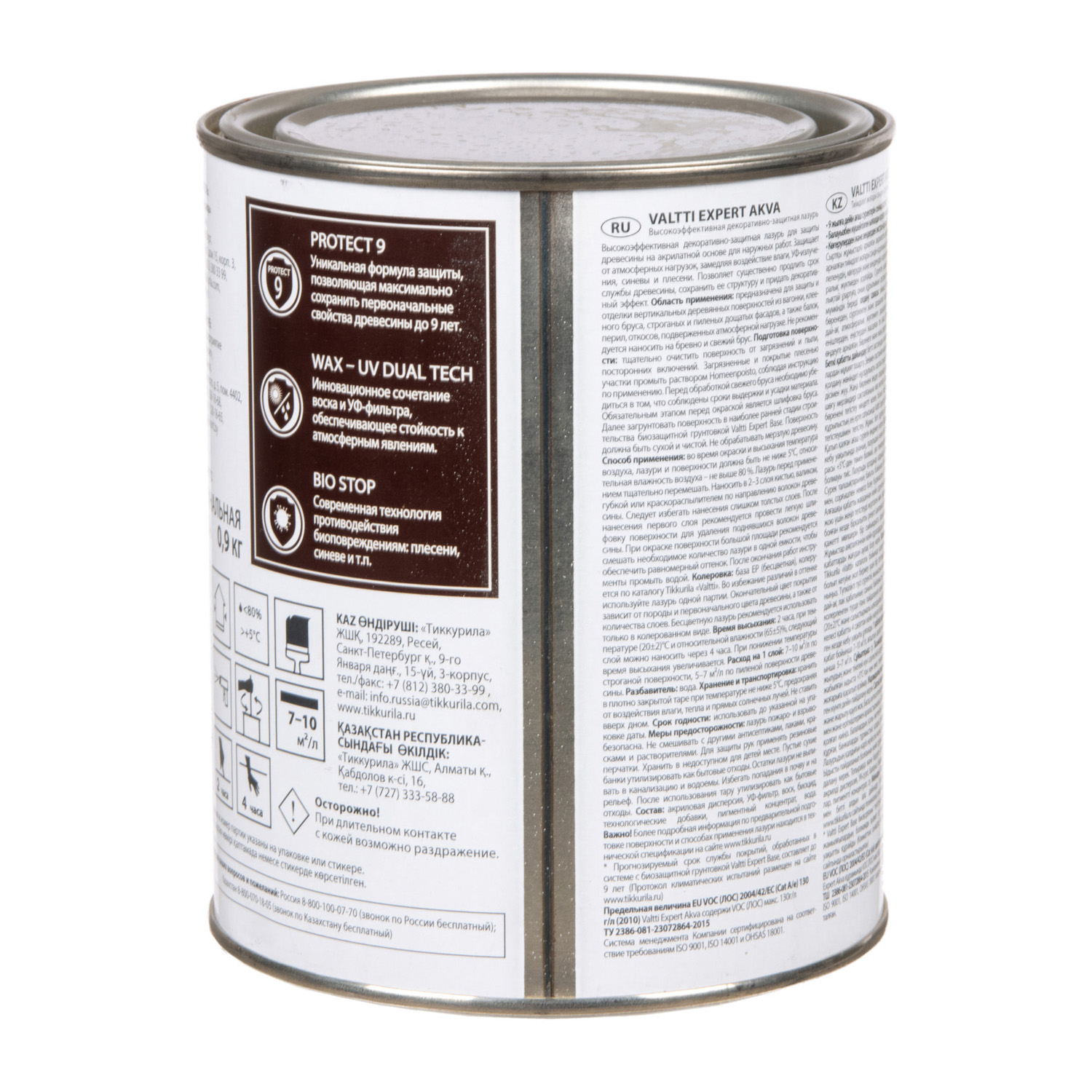 Антисептик 0.9 л для дерева Tikkurila Valtti Expert Akva, тик