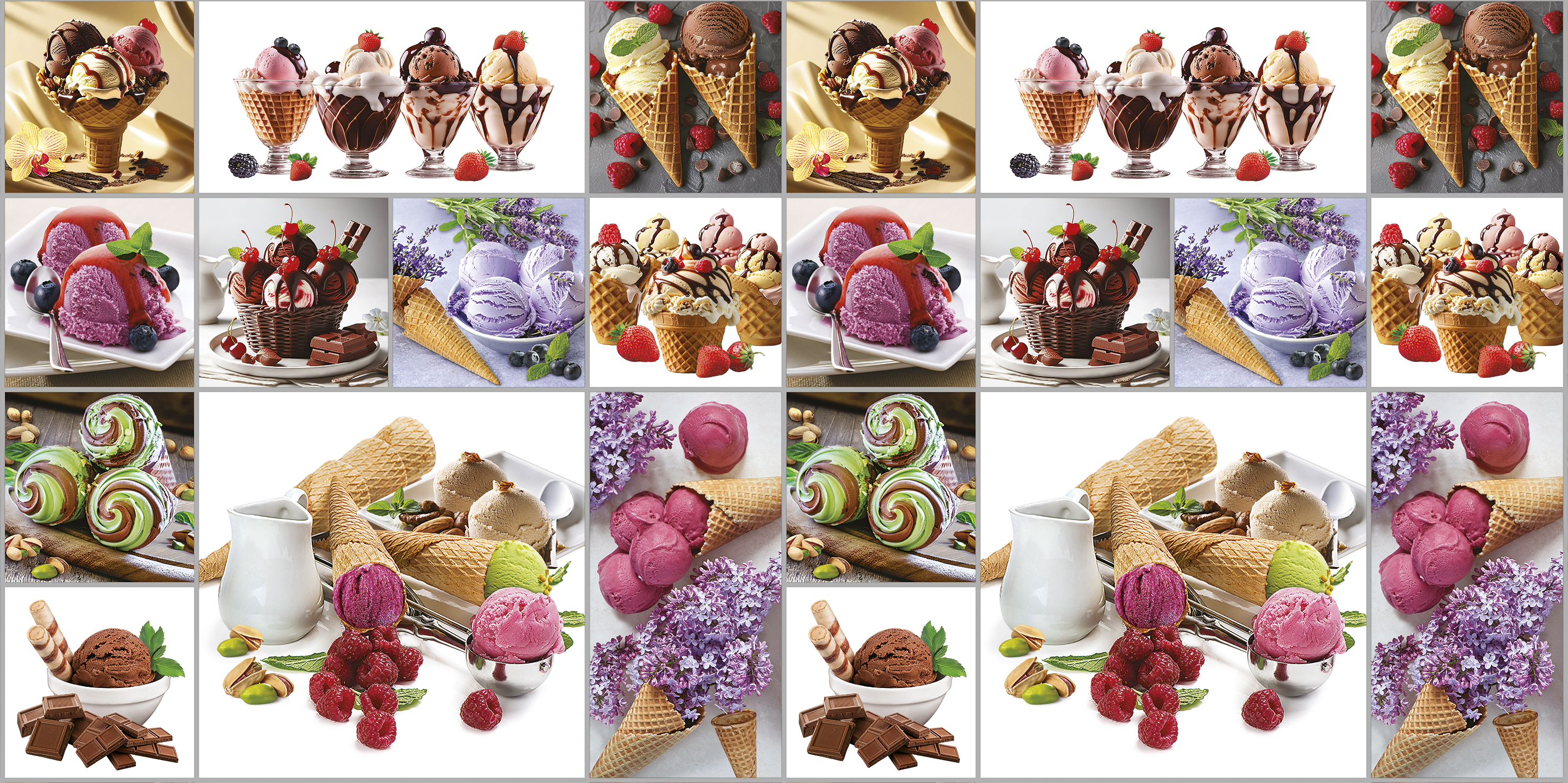 Клеёнка на нетканой основе "Мажор" "Мороженое" шир.1,35м 653/0 "Колорит" *20