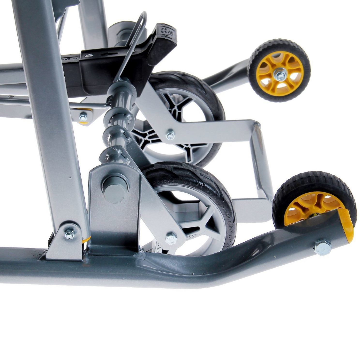 Санки-коляска детские "Ника Детям 7-2" лимонный рис."жираф" плоск.полозья/колеса НД7-2 *1