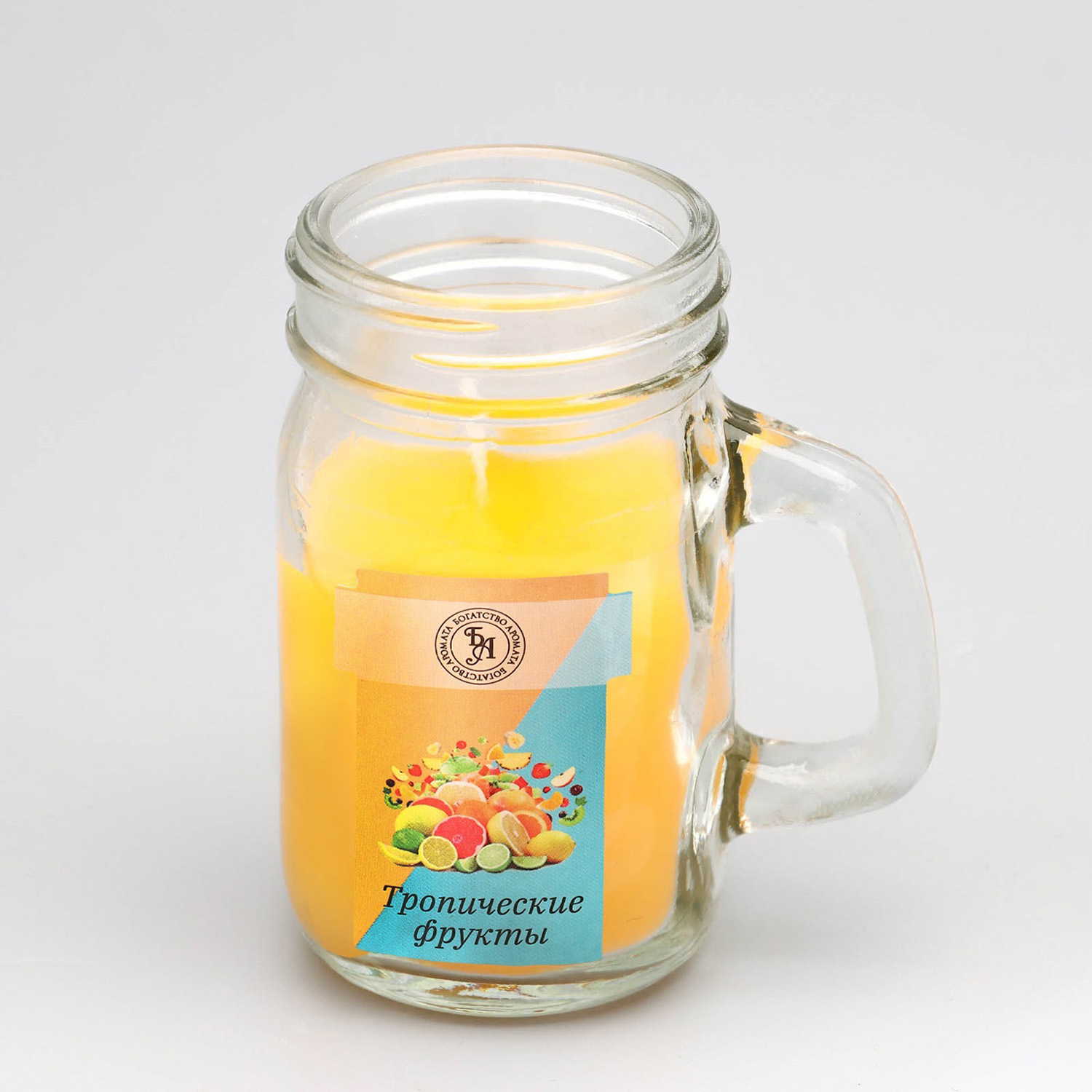 Свеча ароматическая в банке "Тропические фрукты", 7,2 х 8,5 см, 190 г   9485661