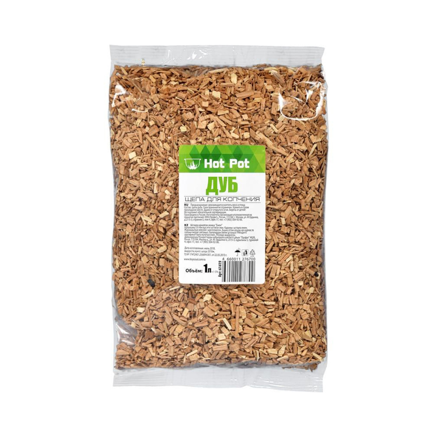Щепа для копчения «Дуб» Hot Pot, 1 л