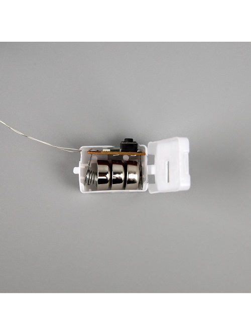 Гирлянда Нить 2 м 20LED тепл.бел.3 реж.серебр нить роса Звездочки IP20  AG13×3 (в компл)10471517*1