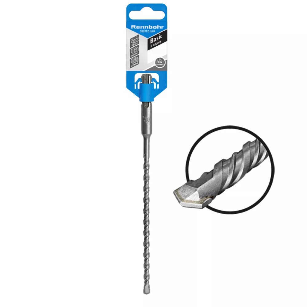 Бур по бетону  8*350мм SDS-plus 2 грани арт.690835 Rennbohr Basic *1/25/100 Бур по бетону  8*350мм SDS-plus 2 грани арт.690835 Rennbohr Basic *1/25/100