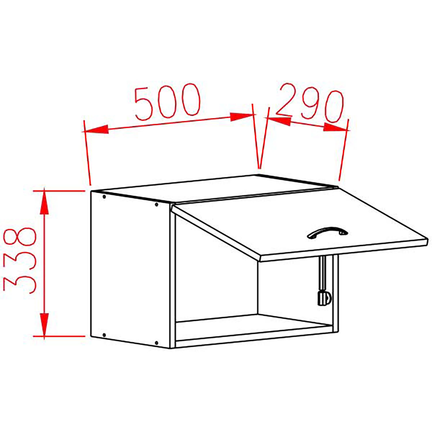 Шкаф навесной 500х338х290 мм BROZEX-WOOD Next, для вытяжки, графит / дуб вотан