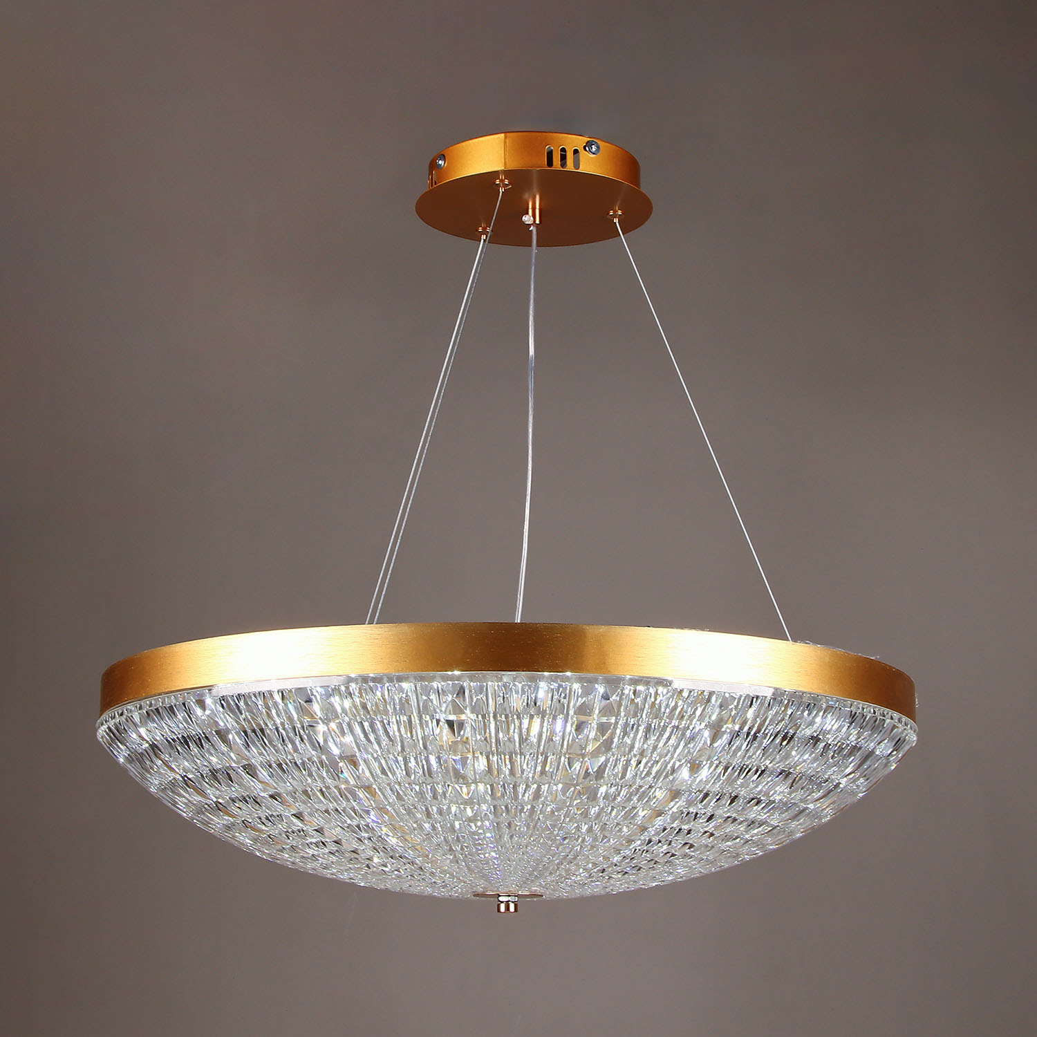 Светильник подвесной светодиодный 9212/100W gold 580 мм 3 реж., пульт S=25м2  VERNER LIGHTING *1