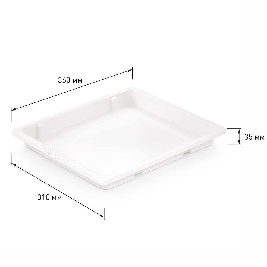 Поддон-лоток д/заморозки продуктов пластм. штабелир. 360х310мм, выс.35мм М8137 *1/15 Поддон-лоток д/заморозки продуктов пластм. штабелир. 360х310мм, выс.35мм М8137 *1/15