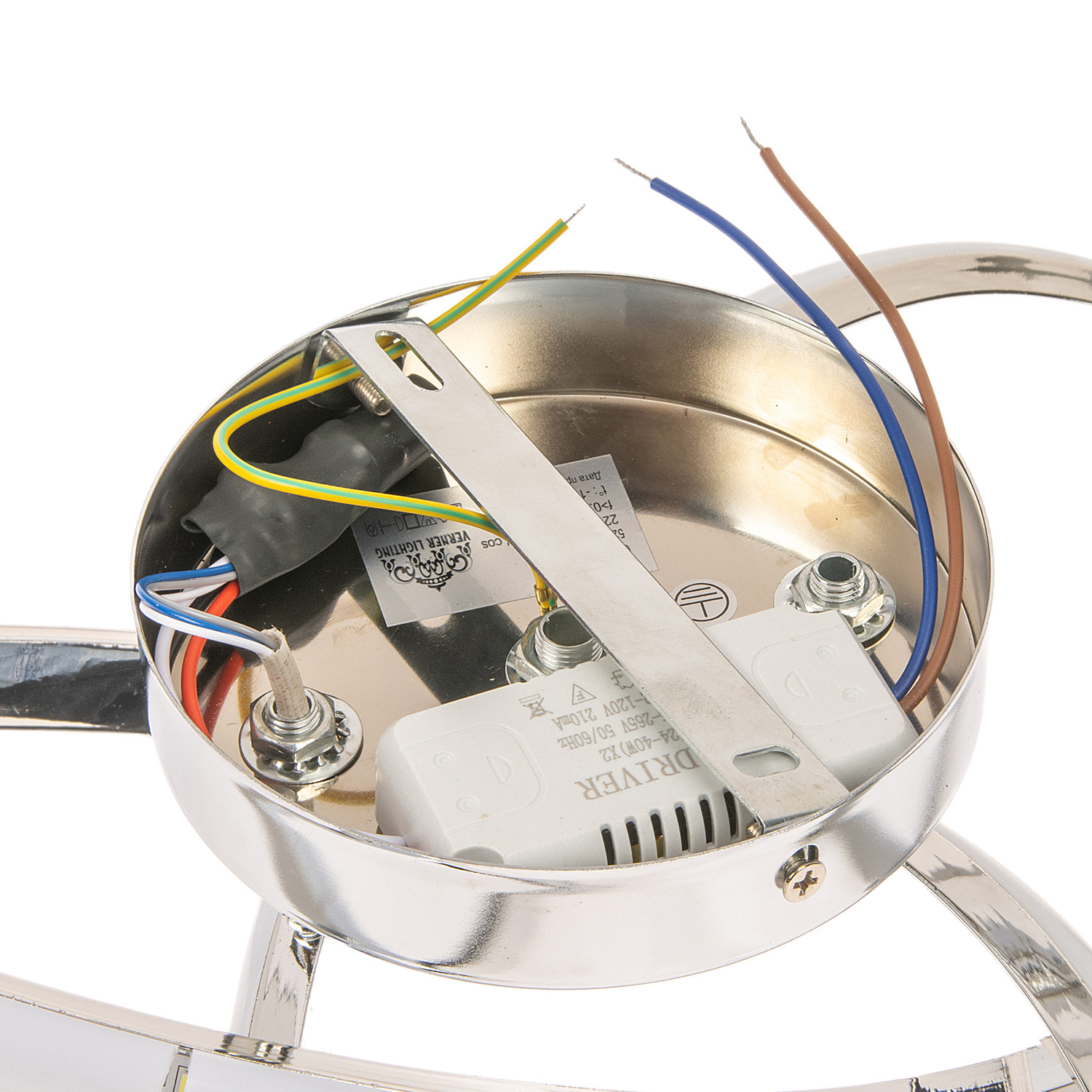 Светильник потолочный светодиодный CL-1076 Chrome 240 мм 52W 3 реж,б/пул S=6м2 VERNER LIGHTING*1/10