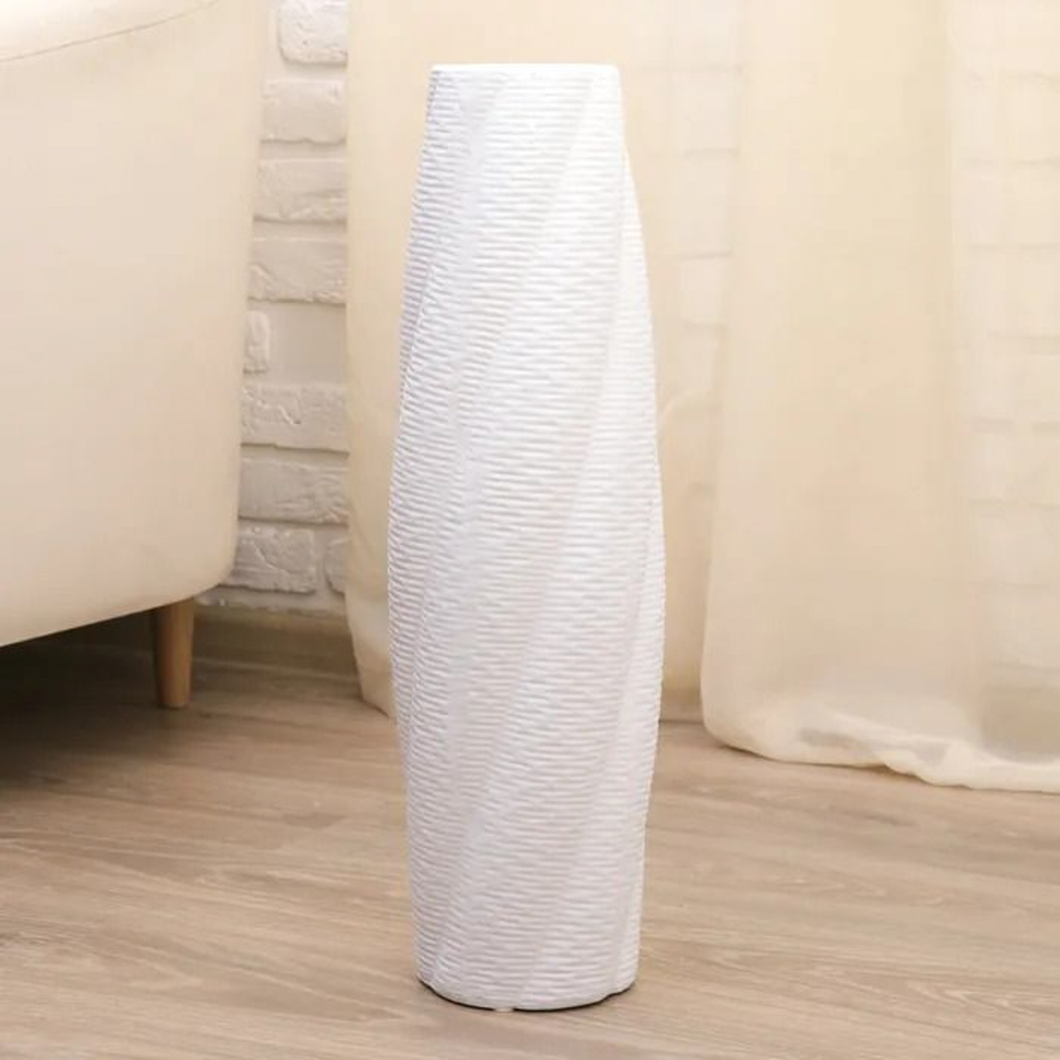 Ваза керамика напольная "Объёмные полосы" овал, 60 см, микс 2329014