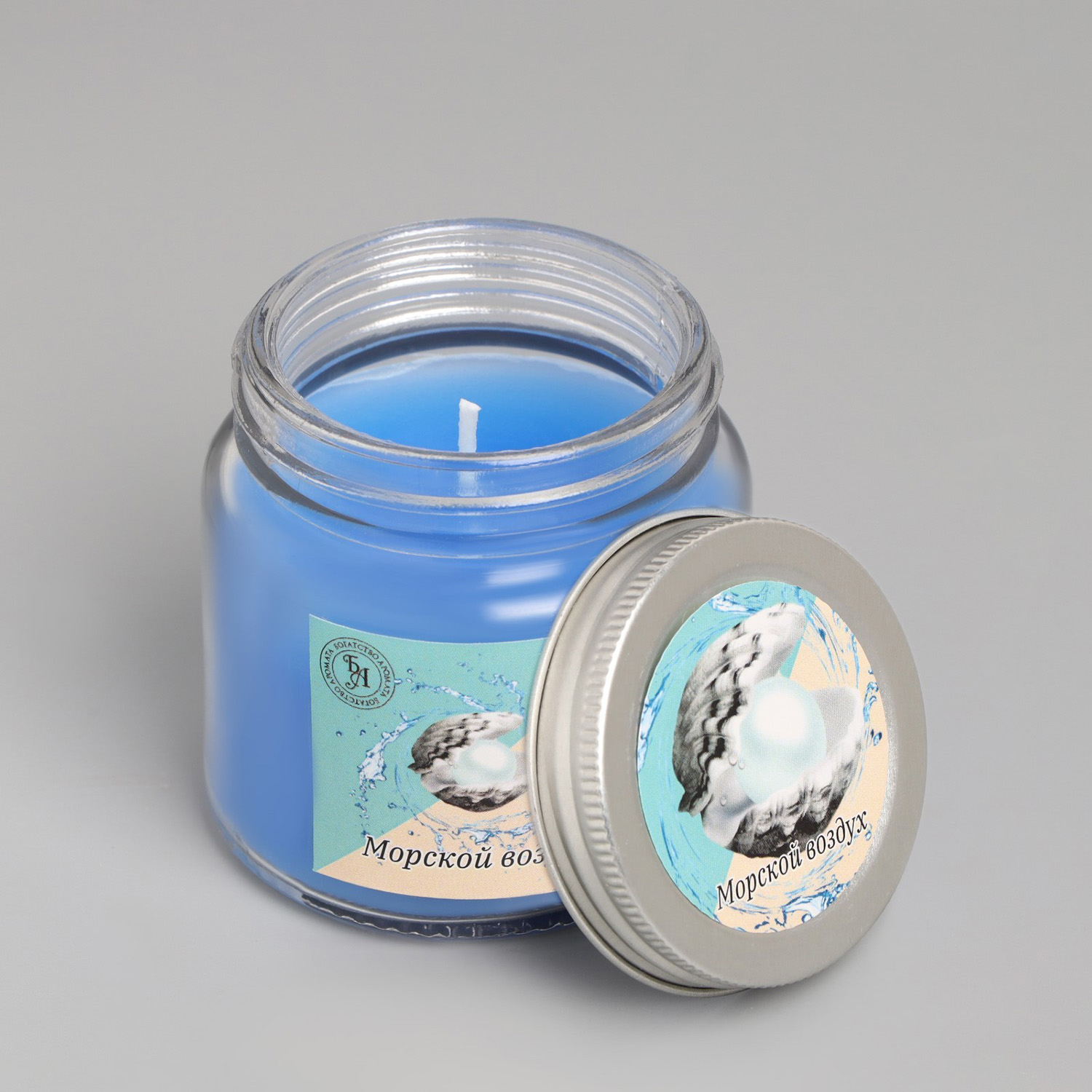 Свеча  ароматическая в стекле 6,3см, 100мл, морской воздух   9338120