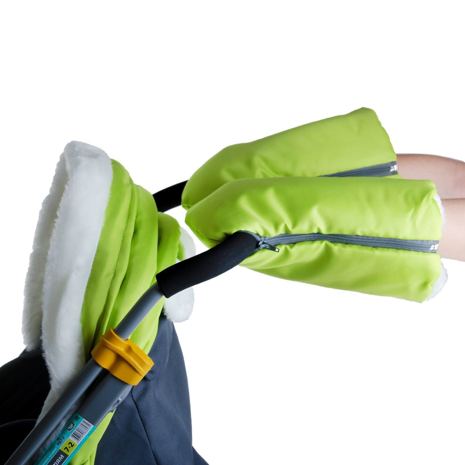 Санки-коляска детские "Ника Детям 7-2" лимонный рис."жираф" плоск.полозья/колеса НД7-2 *1