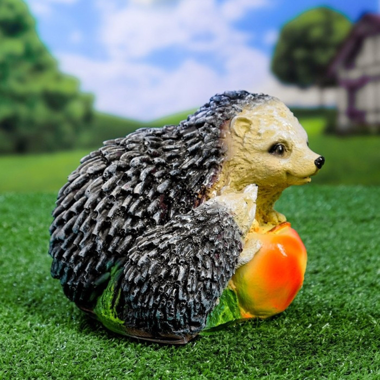 Садовая фигура "Ёжики с яблоком" 12*15*14 см 1090093