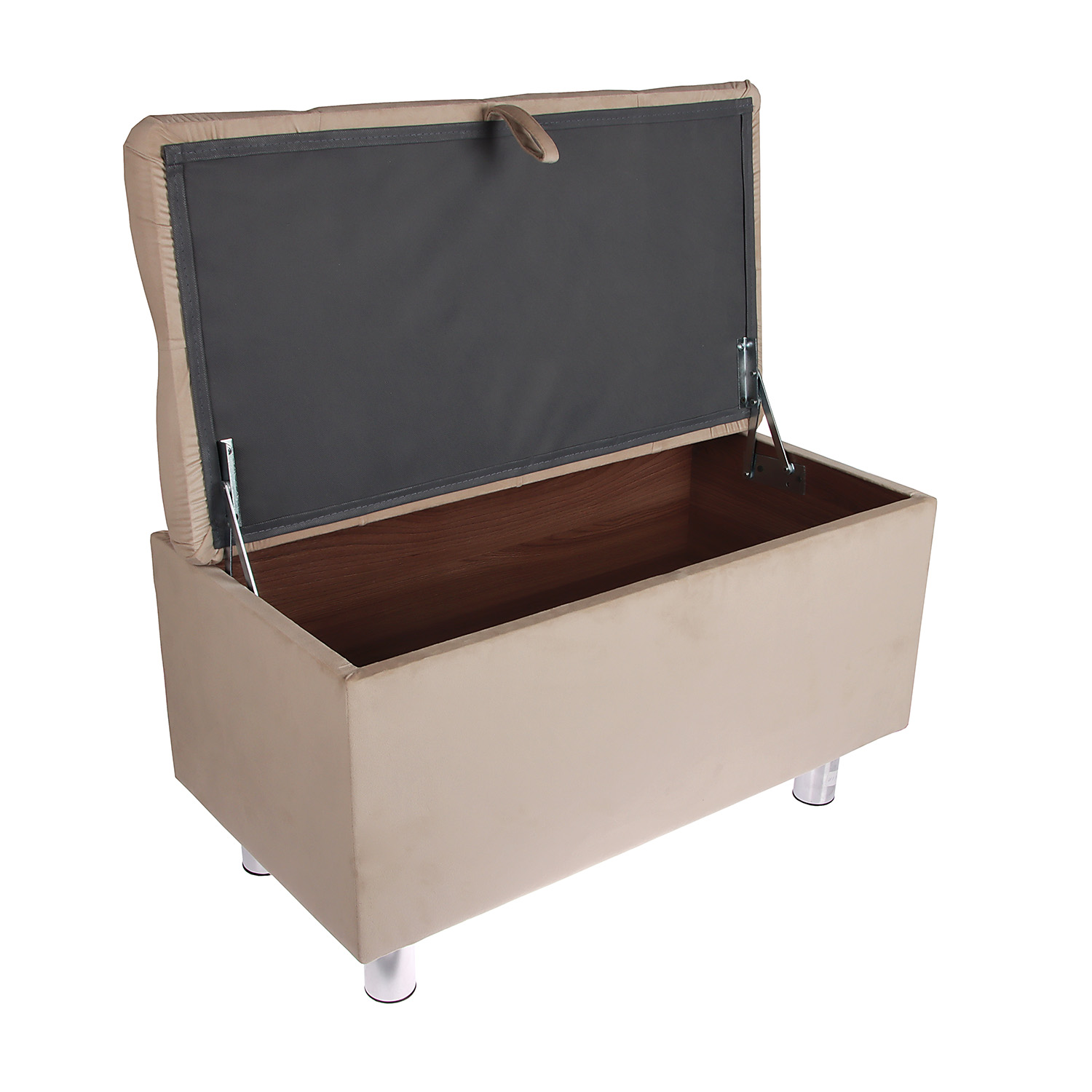 Банкетка FORPOST, 40х48х75 см, каретная стяжка, велюр конфетти крем, бежевый