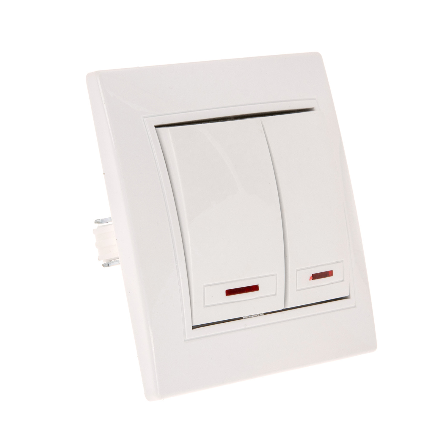 Выключатель Intro Plano СП 2кл. белый с подсветкой 10А-250В IP20 1-105-01