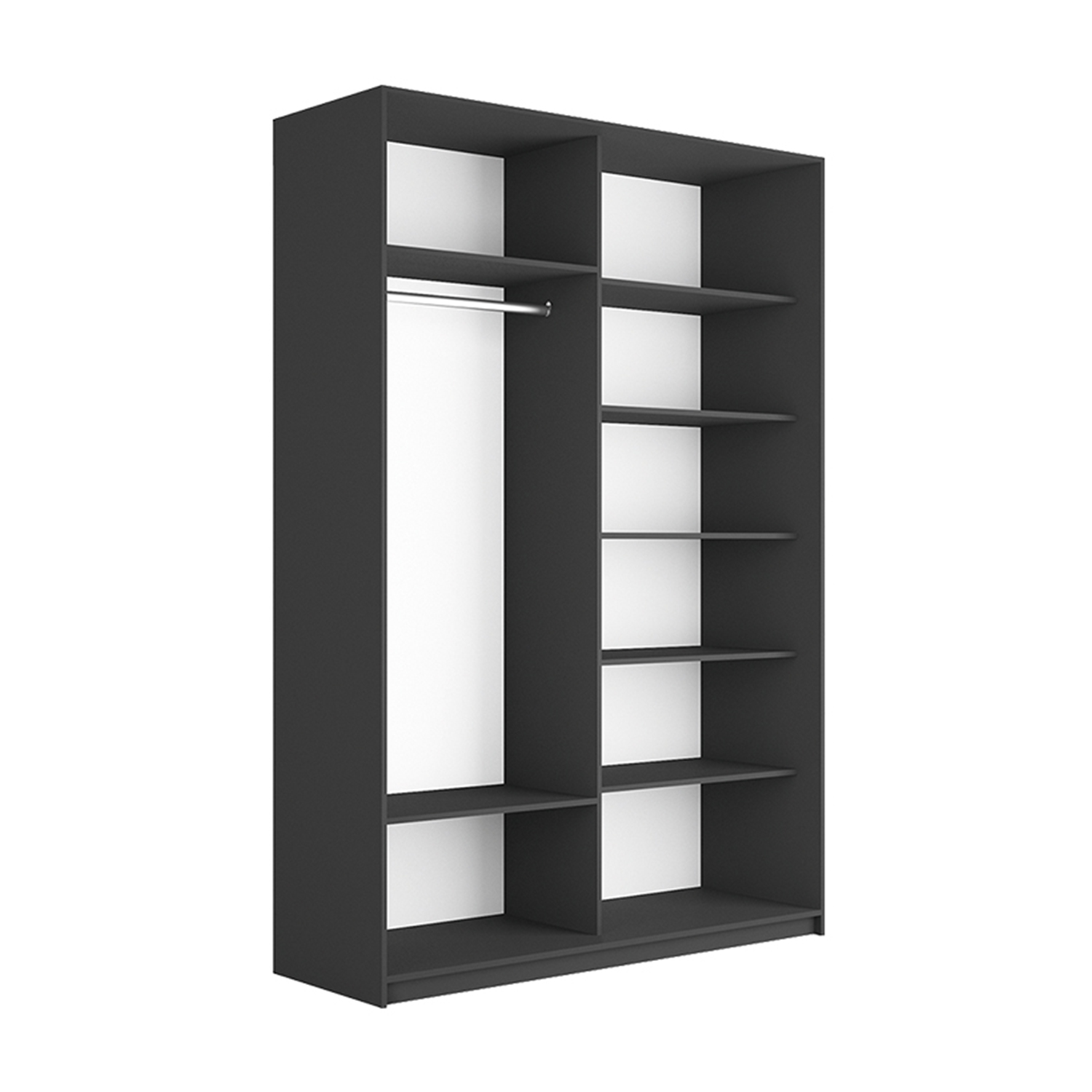 Шкаф-купе 2-х дверный Траст 1200х570х2300 (Серый диамант) Стекло *1