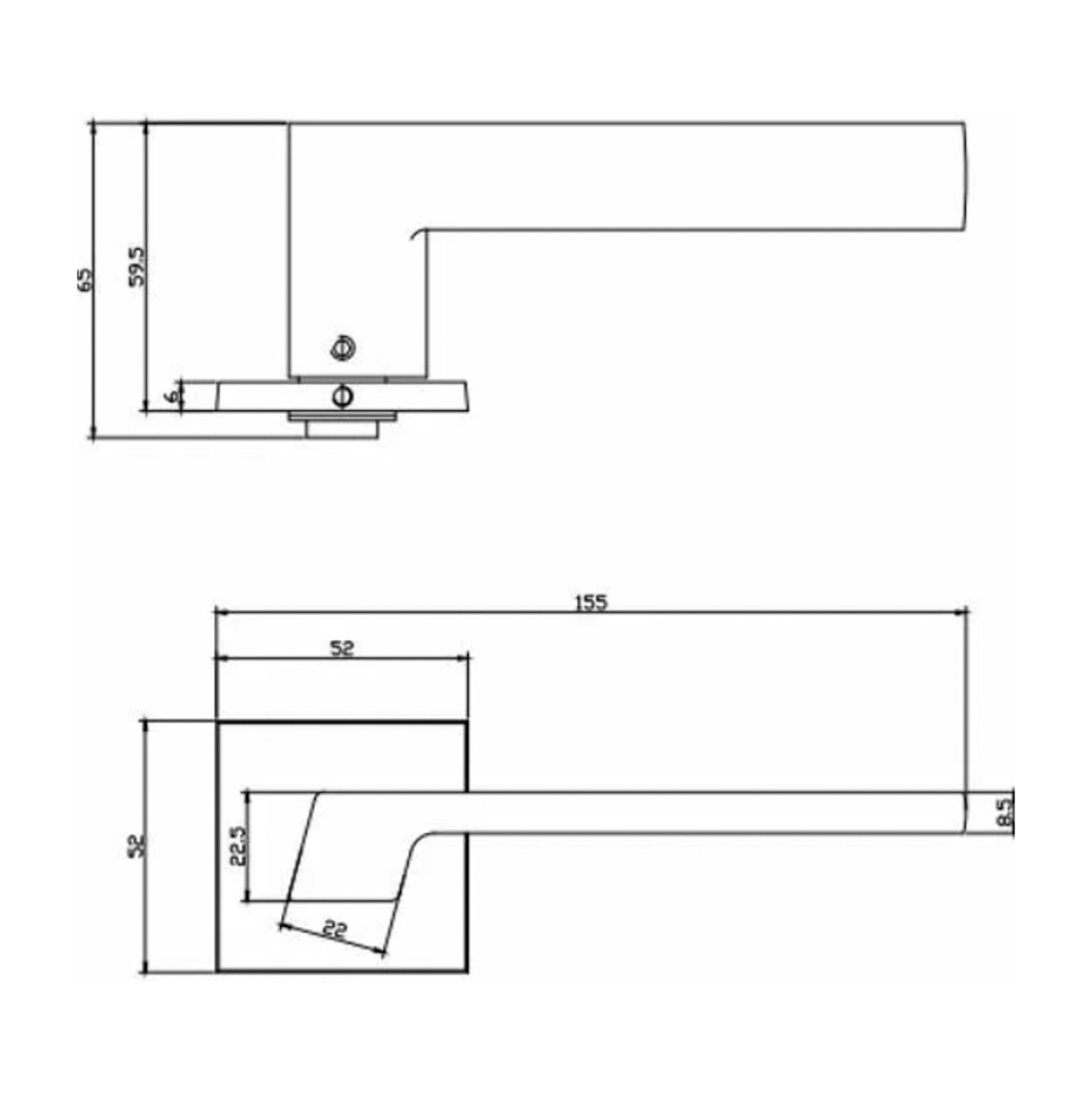 Ручка раздельная БЕЛЫЙ матовый 809Е11/204936 TRODOS *1/24