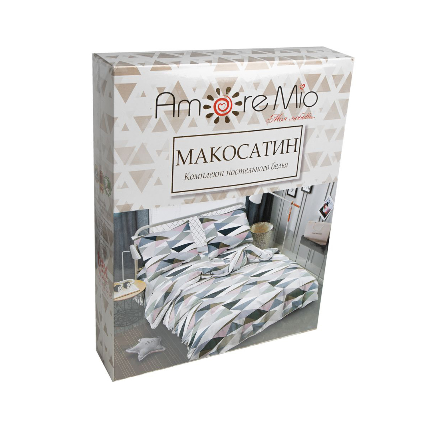Постельное белье 1,5сп макосатин 21948 Crystal Amore Mio, наволочки 70*70 - 2шт *1