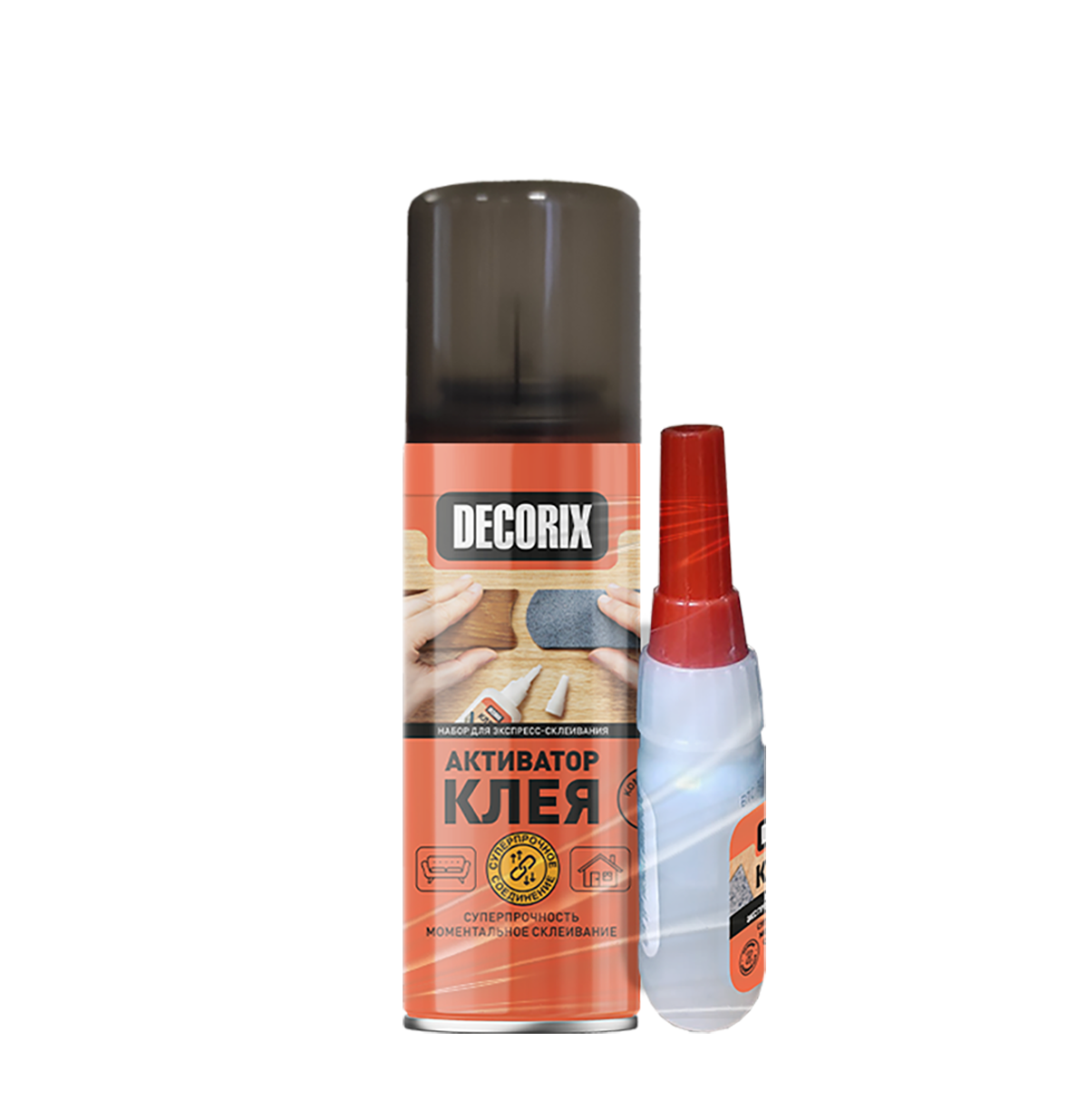 Клей двухкомпонентный для экспресс-склеивания DECORIX (активатор 140 мл+клей 25 г) *1/72
