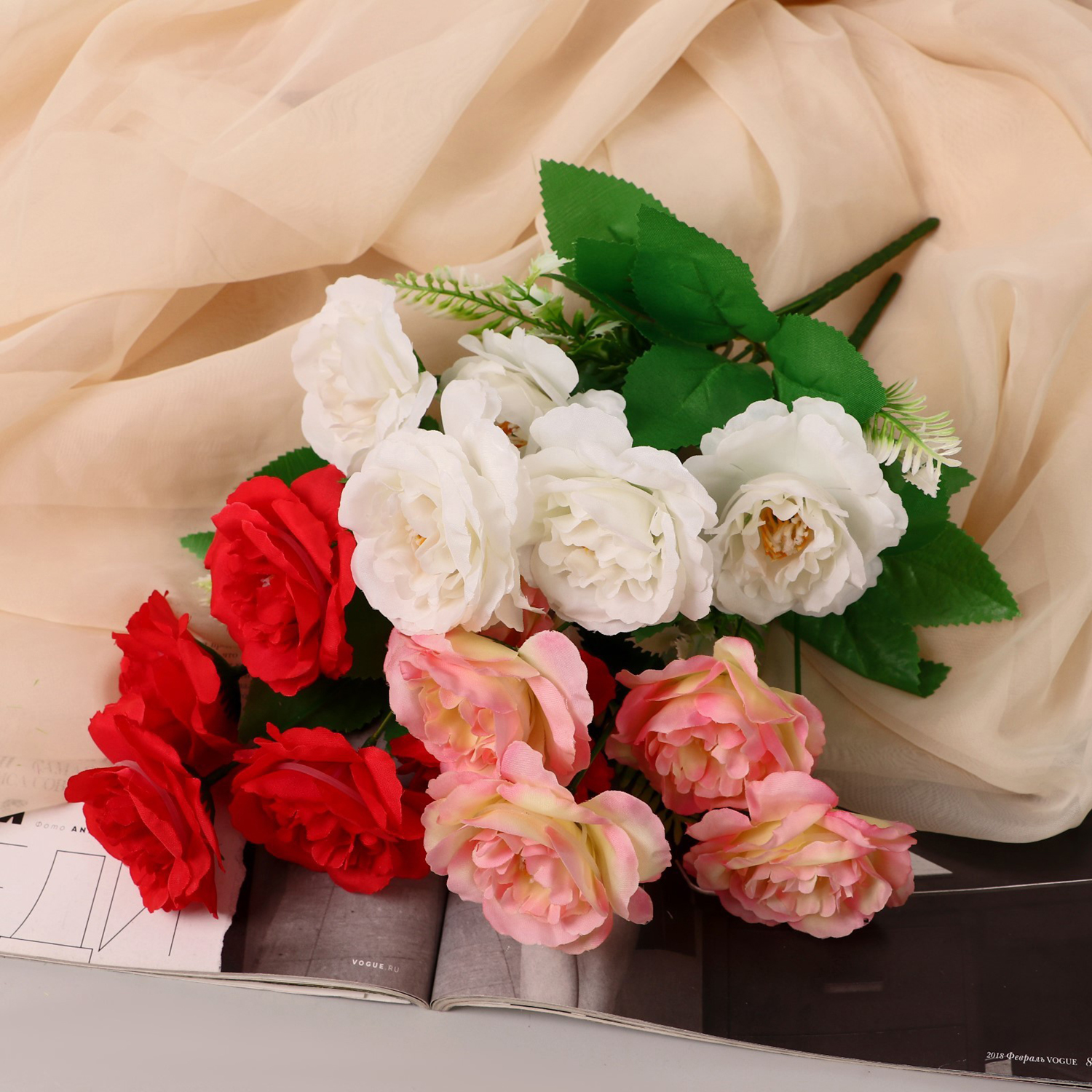 Букет «Роза Шток», 6×27 см, МИКС