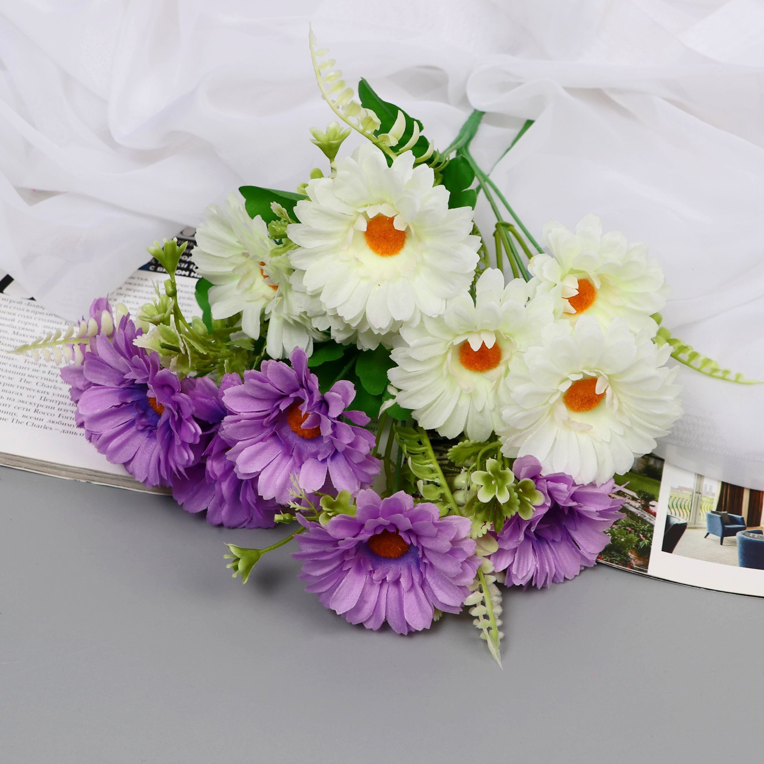 Букет "Ромашка пышная" 7х28 см, микс   9913361