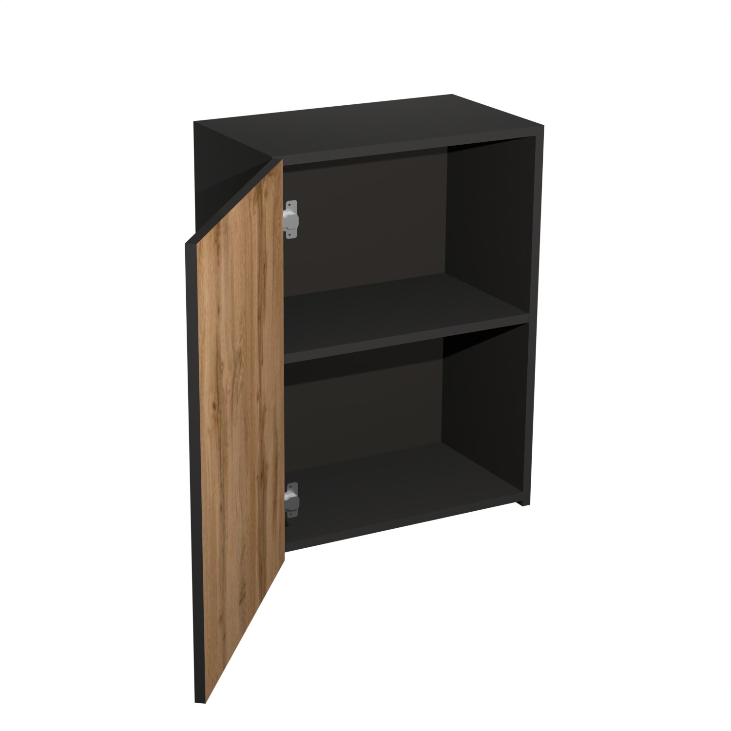 Шкаф навесной 500х676х290 мм BROZEX-WOOD Next, с дверцей, графит / дуб вотан