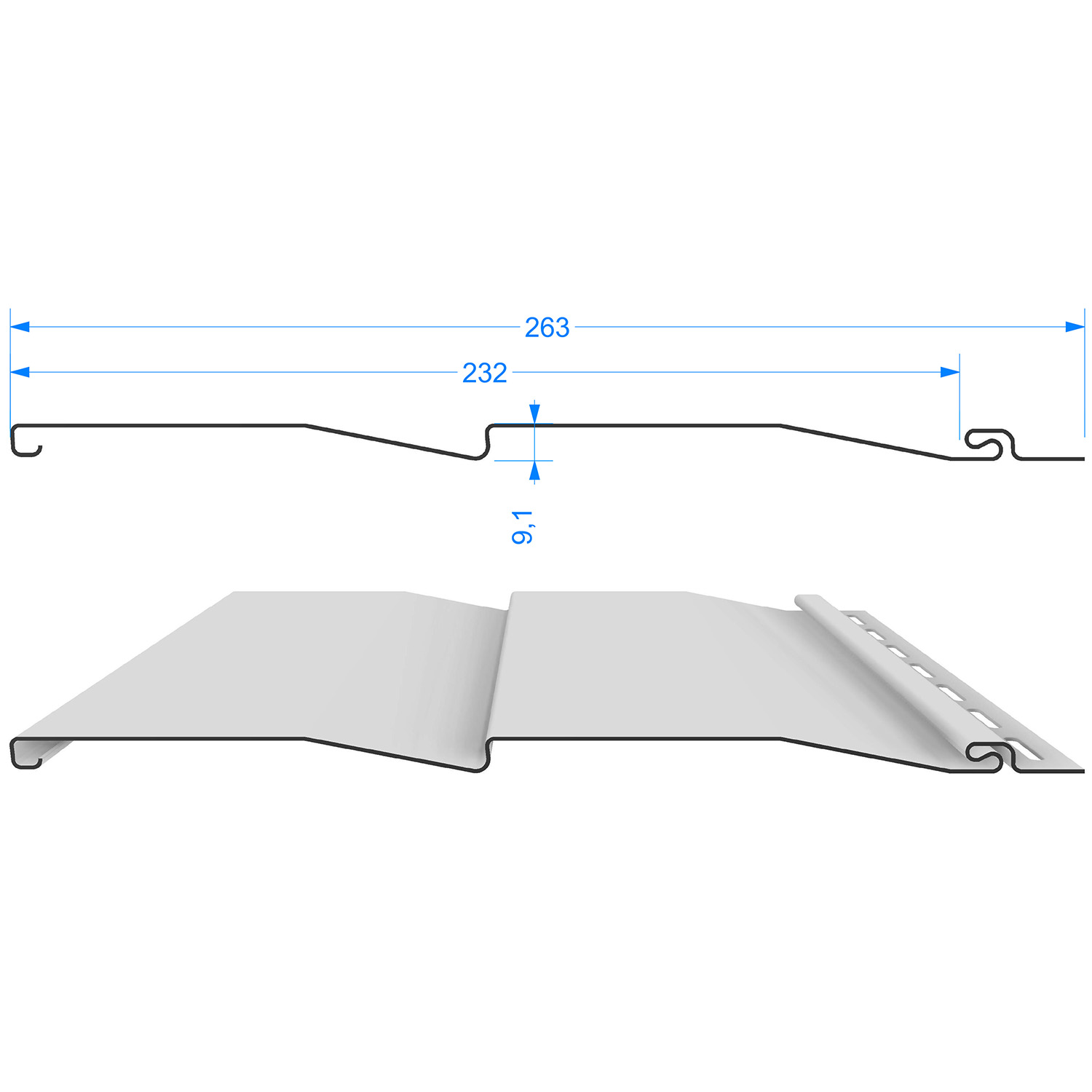 Сайдинг виниловый STANDARD Сливки D4,5DL (3м*0,23м/0,69м2) Дёке