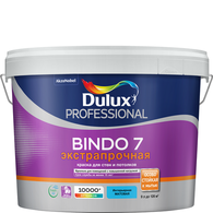 Краска акриловая 9 л для стен и потолков DULUX BINDO 7, база BW, матовая, влагостойкая