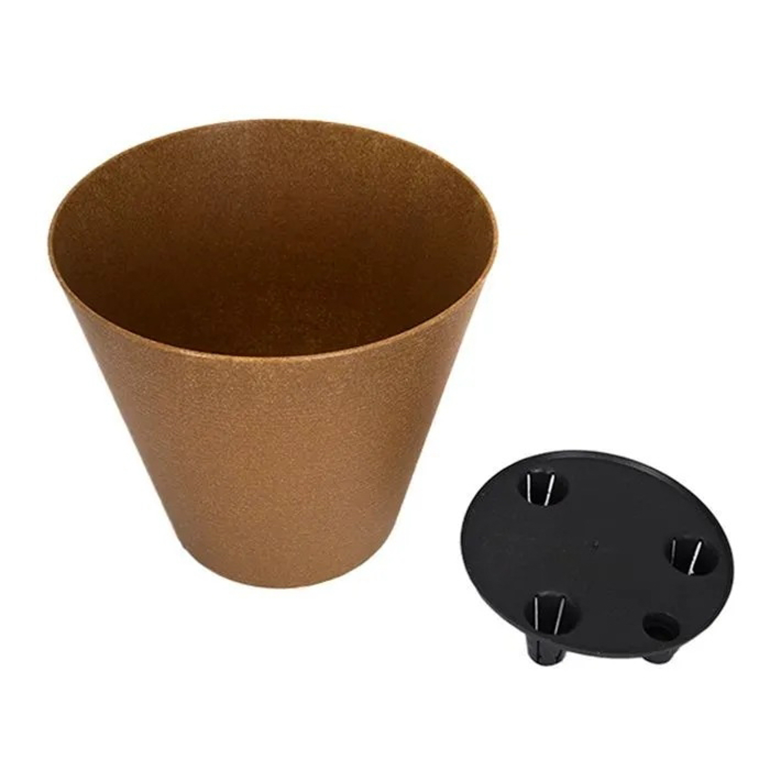 Кашпо пластм. "Конус Эко" 5,2л d верха225мм h205мм,съем дрен.решетка Гранит "5plast.ru" *1/9