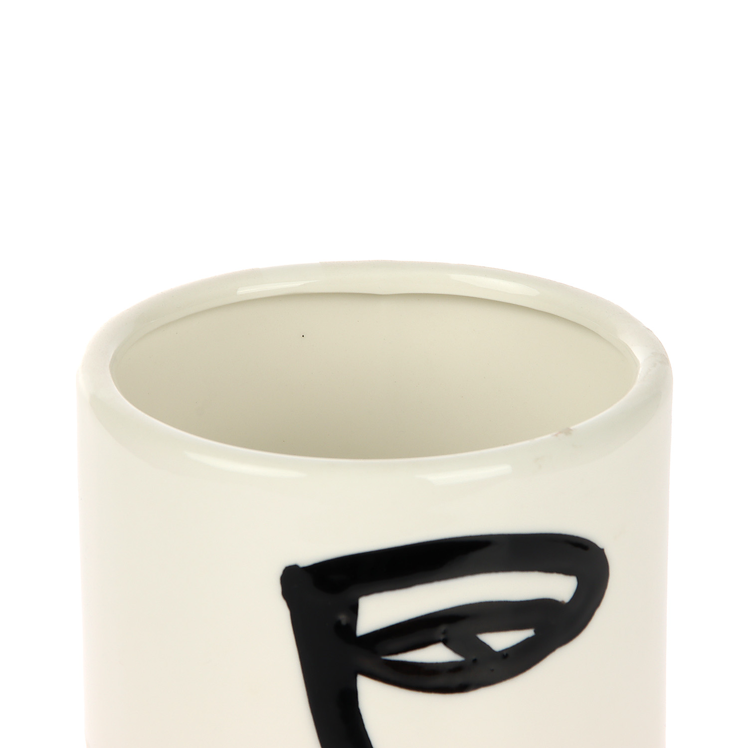 Ваза керамика настольная "Пикассо" (ручная роспись) загадка, 20 см, чёрно-белый   10073207