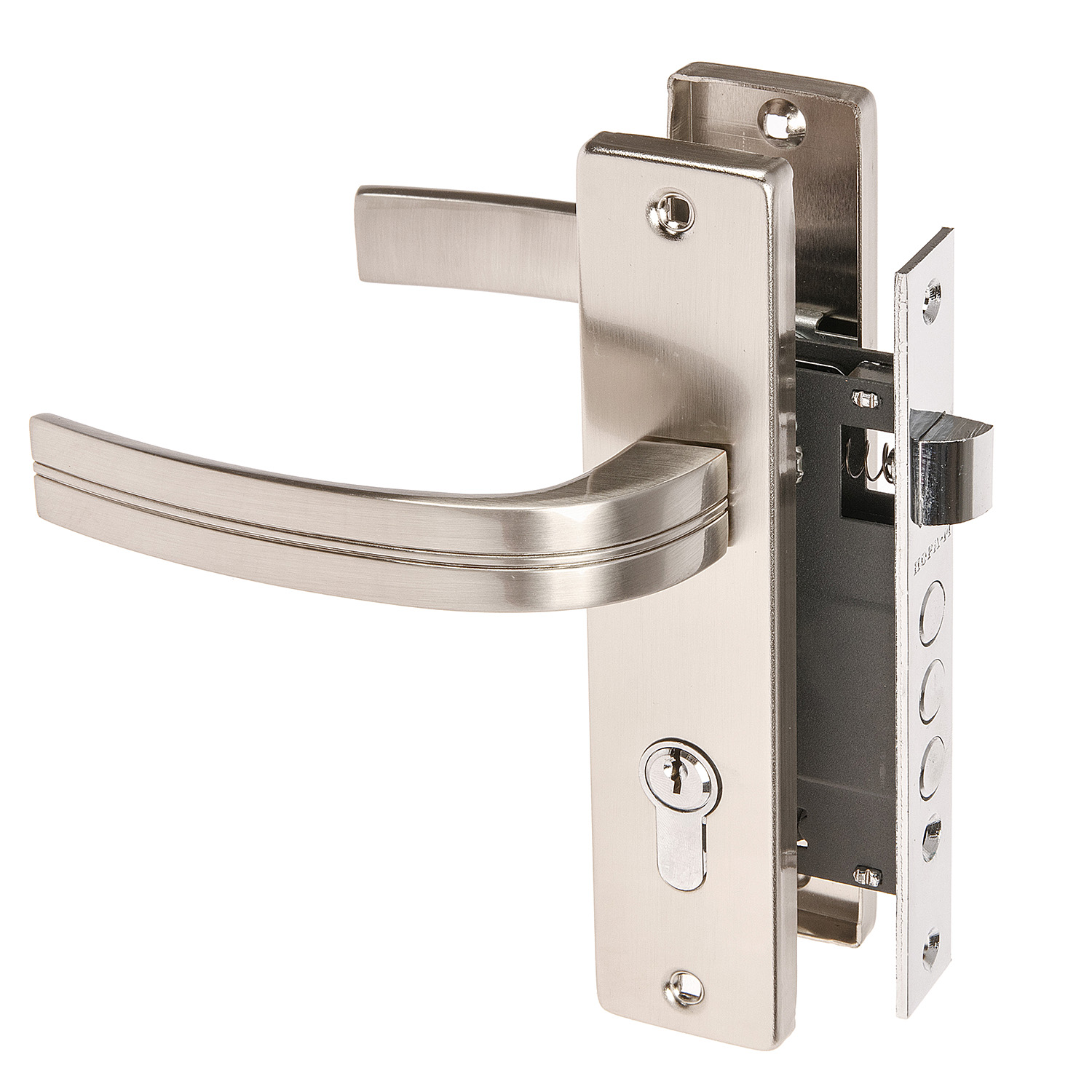 Замок врезной 61,5мм никель матовый 706К Нора-М *1/20