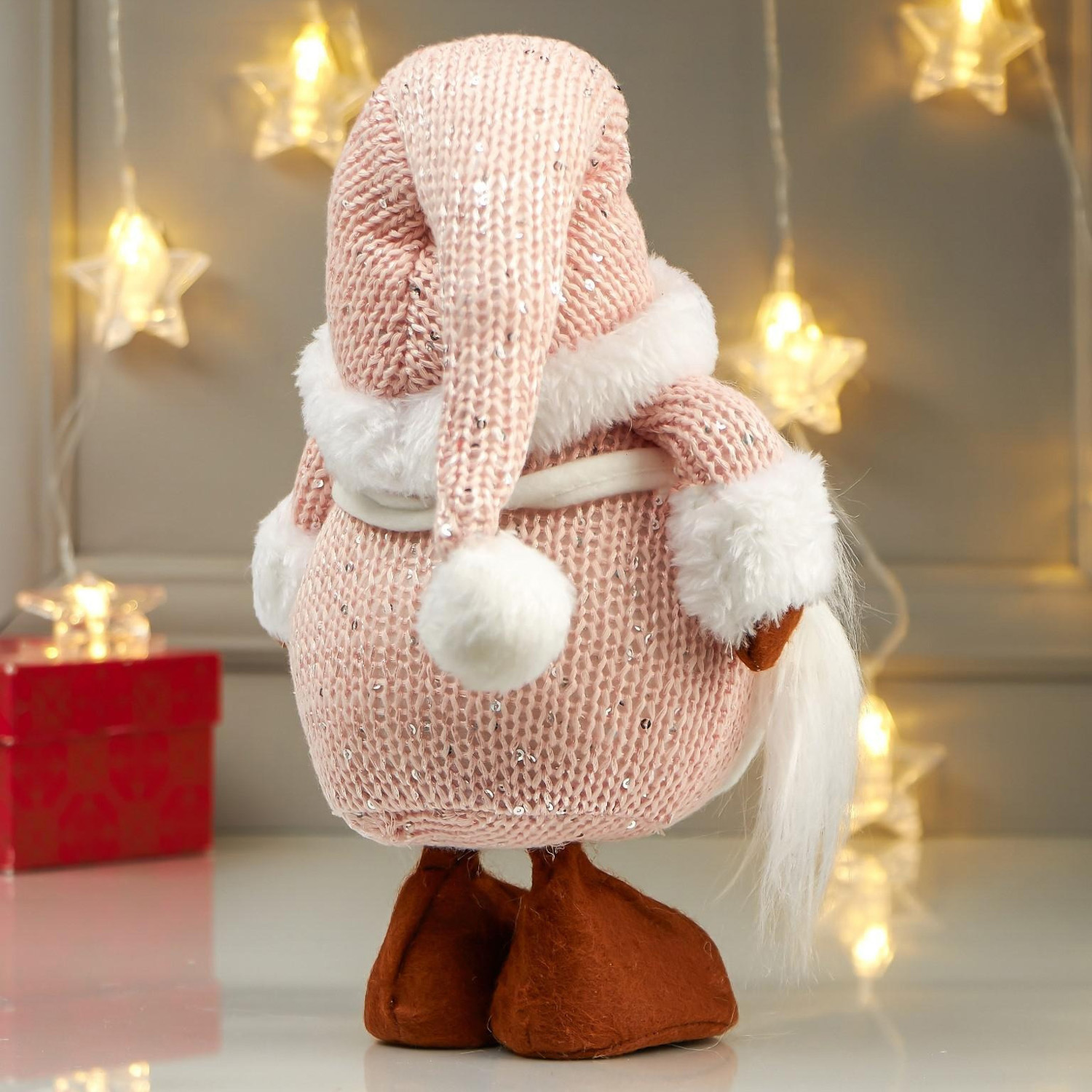 Кукла интерьерная "Бабусечка в розовом колпаке, с сердечком на переднике" 49х14х22 см 4166961