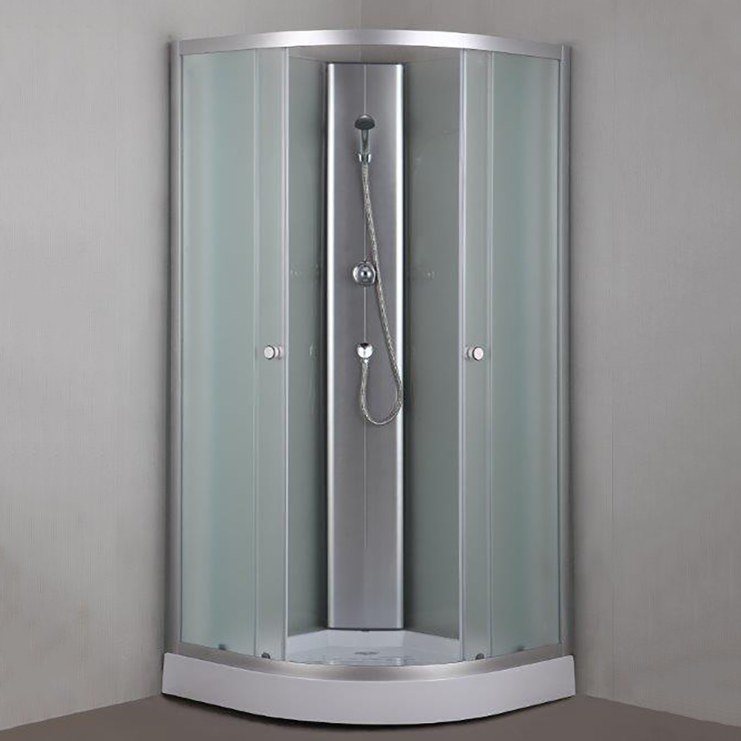 Кабина душевая 90х90х195 см Verner Sanitary Ware, низкий поддон, стекло фабрик, белый