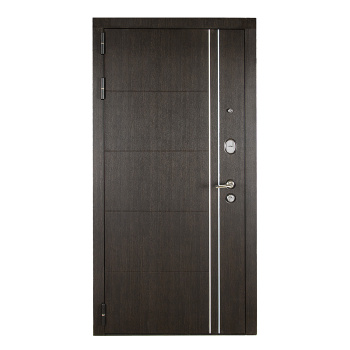 Дверь входная Дверной континент Теплолюкс, 960х2050х102 мм, с зеркалом, левая, венге/беленый дуб