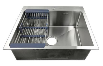 Мойка нерж.врезная 600х500мм глубина 200мм тол. 0,8мм FABIA PROFI С СИФОНОМ С ПЕРЕЛИВОМ+КОРЗИНА *1