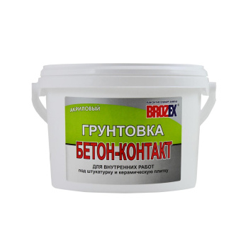 Грунтовка бетон-контакт BROZEX, для внутренних работ, 12 кг