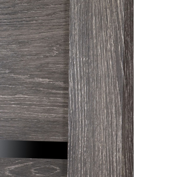 яяяДверь межкомнатная остеклён ЦАРГИ ПВХ COMFORT-17 Дуб Шале Графит Лакобель 3D 600мм BROZEX-WOOD *1