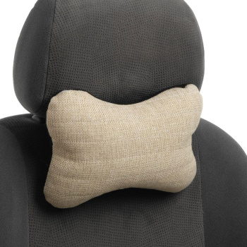 Подушка автомобильная, для шеи, лен, бежевый, 18х26 см 5267046