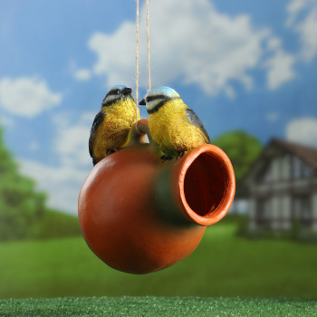 Подвесной декор - кормушка "Кувшин с птичками" 21х18х15см 4759039