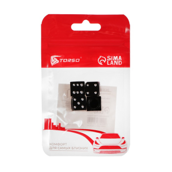 яяяКолпачки на вентиль TORSO кубик, чёрные, набор 4 шт.   2630105