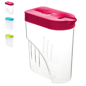 Банка для продуктов пластм. 1,0л 145х77х170мм Прозрачная арт.252 ("Полимербыт") *1/32