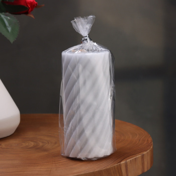 Свеча-цилиндр "Спираль", 5х10 см, серая, 6 ч 9889550