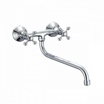 Смеситель для кухни Milardo Duplex DUPSB00M09, длинный излив, двухвентильный, пристенный