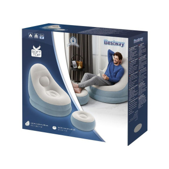 Набор надувной мебели BESTWAY Crusier, кресло 121х100х86 см, пуф 54х54х26 см, цвет микс