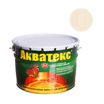 Защитно-декоративное алкидное покрытие Акватекс, для древесины, 10 л, ваниль
