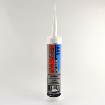 Герметик санитарный 260 мл HAUSER Sani, силиконовый, белый