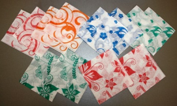 Салфетки бумажные 45шт. 24*24см АССОРТИ бабочка арт.1045 *60