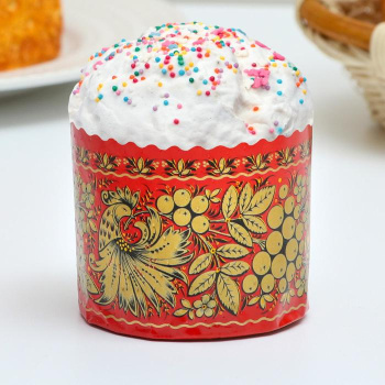 Форма бумажная для кекса, маффинов и кулича "Хохлома" 70 х 60 мм (фасовка 2000 шт) 6493987