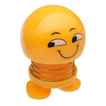 Смайл на пружинке, на панель в авто, улыбка, желтый 4515976